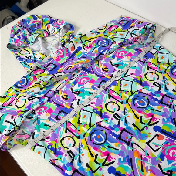 IBKUL Sze M Hoodie Top Vibrant Modern Print Long Sleeve Pickleball Golf Tennis - Picture 7 of 9